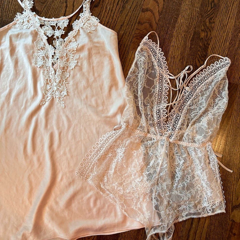 *Never worn* BHLDN (Flora Nikrooz) gown & Victorias Secret Teddy Lingerie